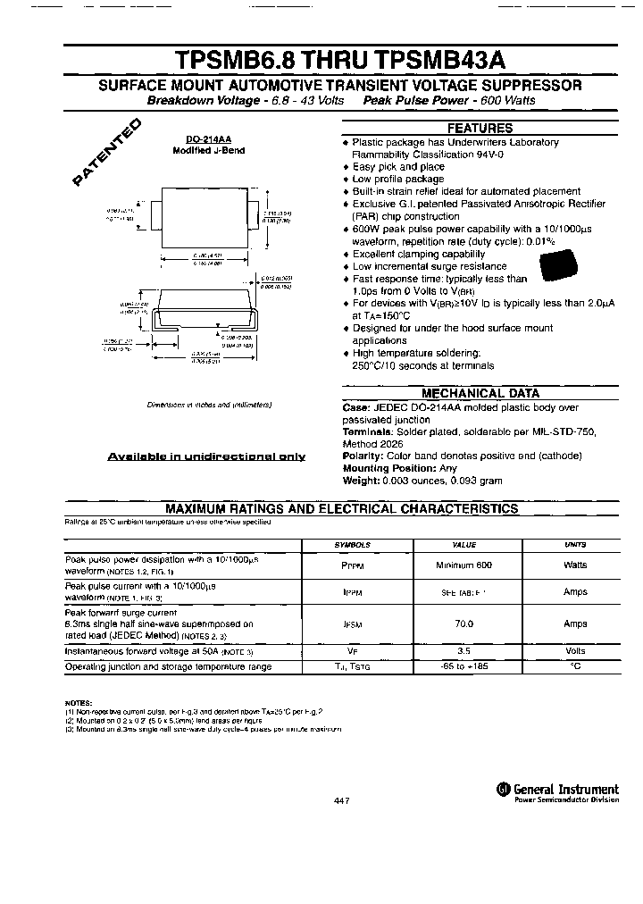 TPSMB20A_7927292.PDF Datasheet