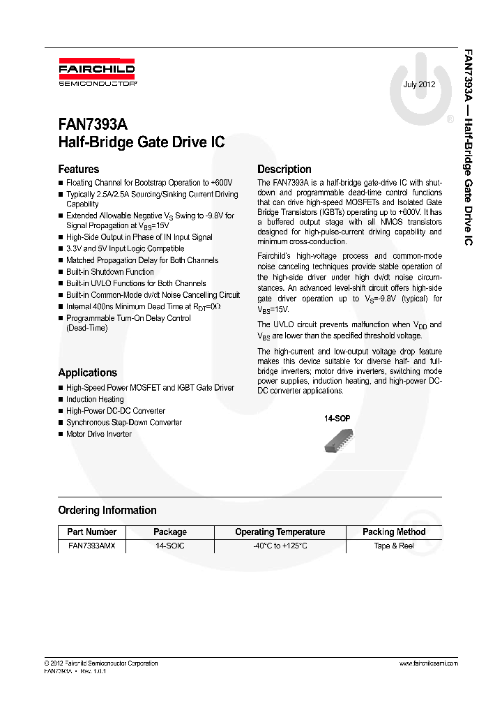FAN7393AMX12_7927893.PDF Datasheet