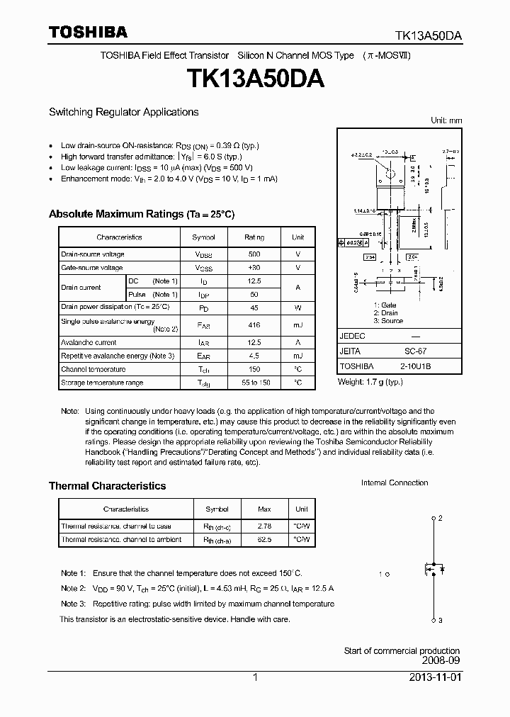 TK13A50DA_7928678.PDF Datasheet