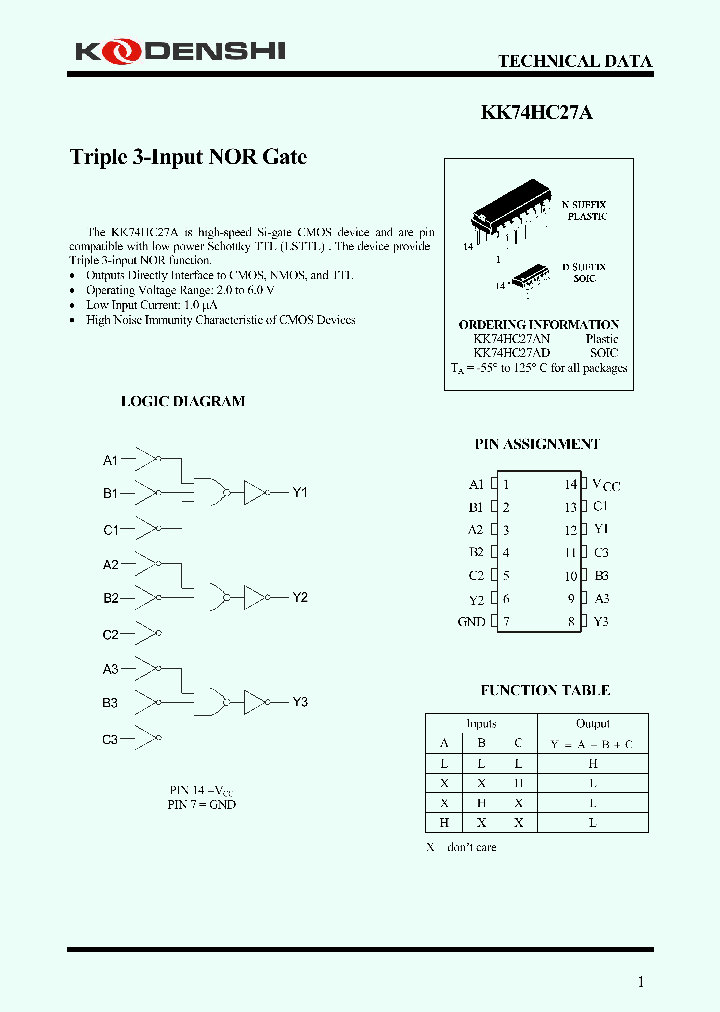 KK74HC27A_7929266.PDF Datasheet