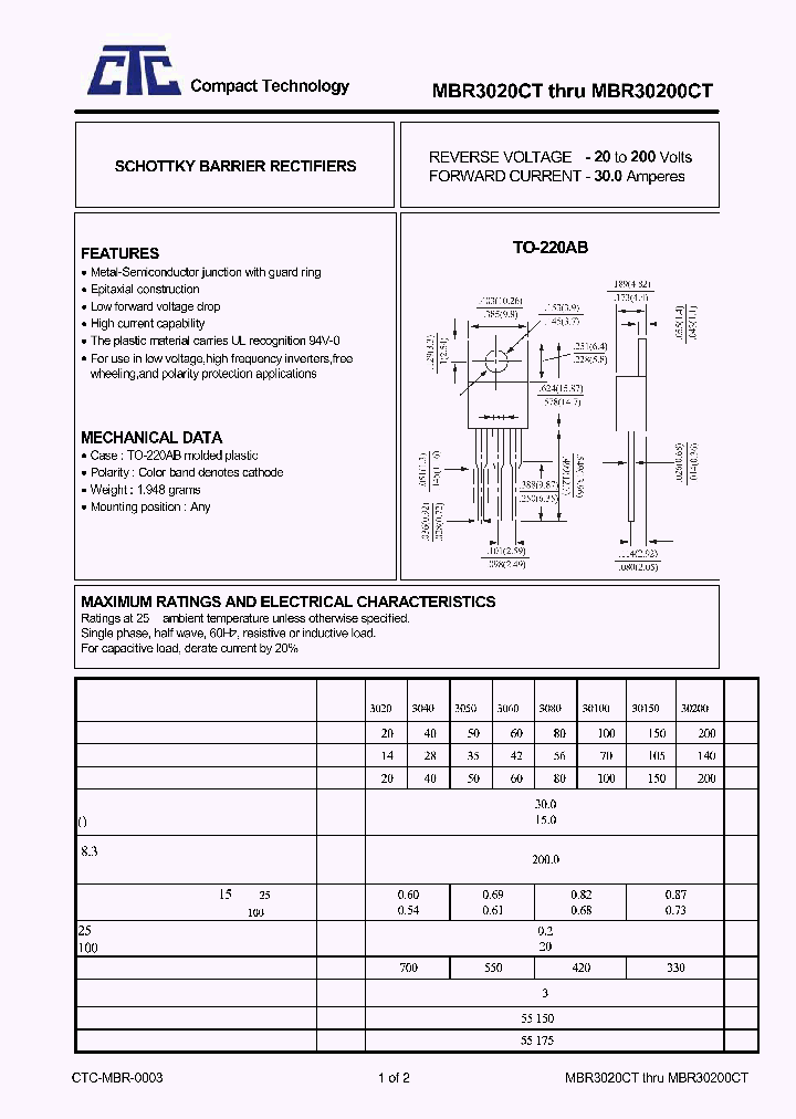 MBR3080CT_7930310.PDF Datasheet