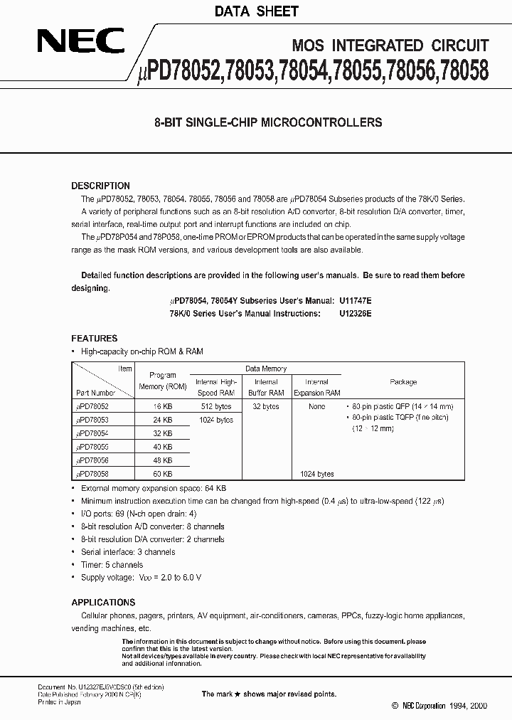 UPD78054GC-XXX-8BT_7930145.PDF Datasheet