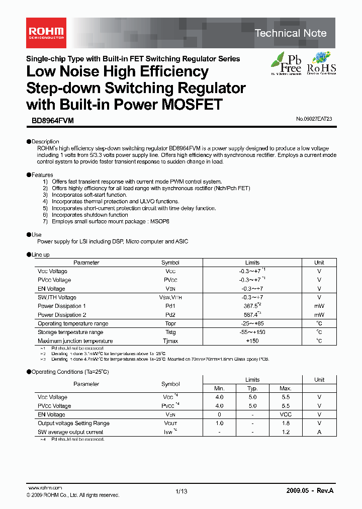 BD8964FVM_7933108.PDF Datasheet