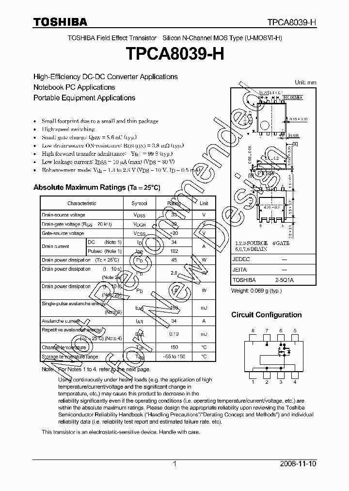 TPCA8039-H_7934008.PDF Datasheet