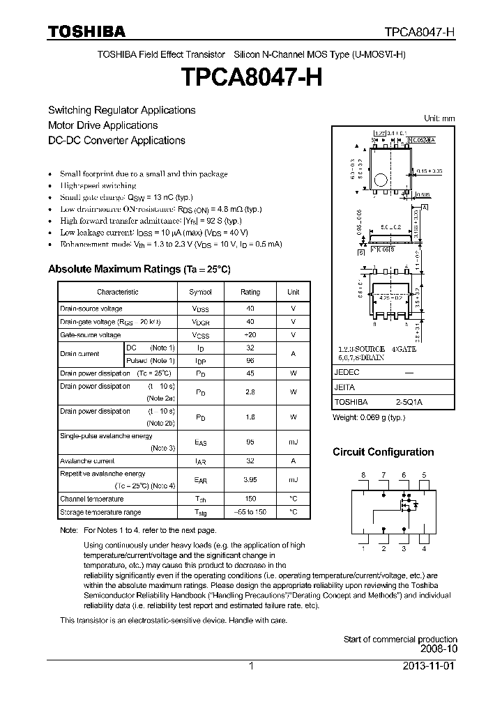 TPCA8047-H_7936424.PDF Datasheet