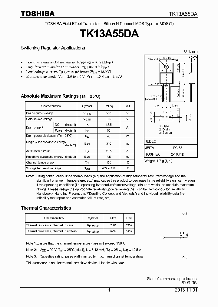 TK13A55DA_7936700.PDF Datasheet