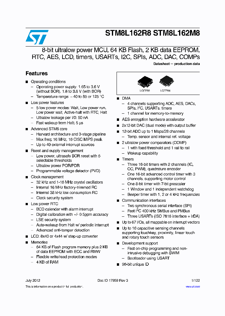 STM8L162M8_7937146.PDF Datasheet