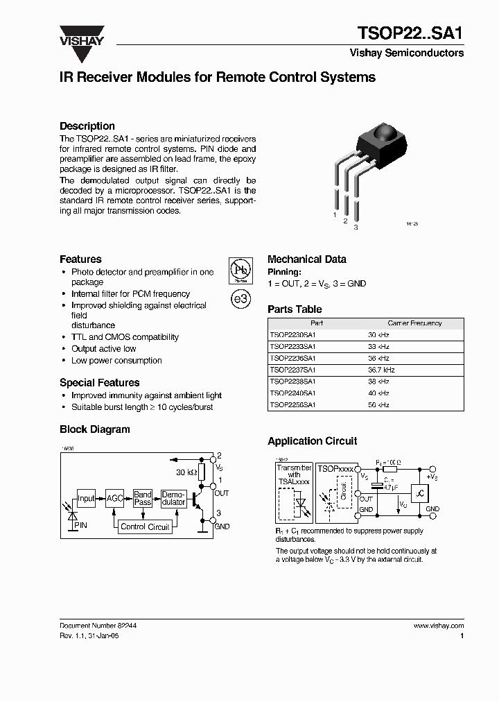 TSOP2230SA1_7943413.PDF Datasheet