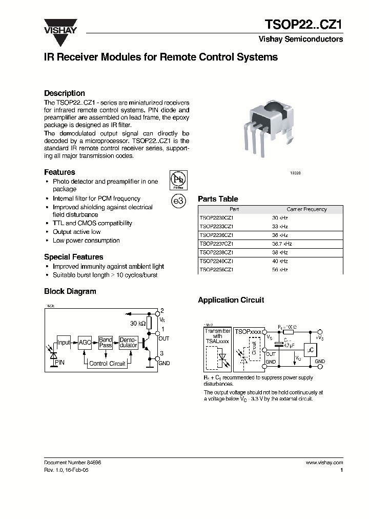 TSOP2233CZ1_7943421.PDF Datasheet