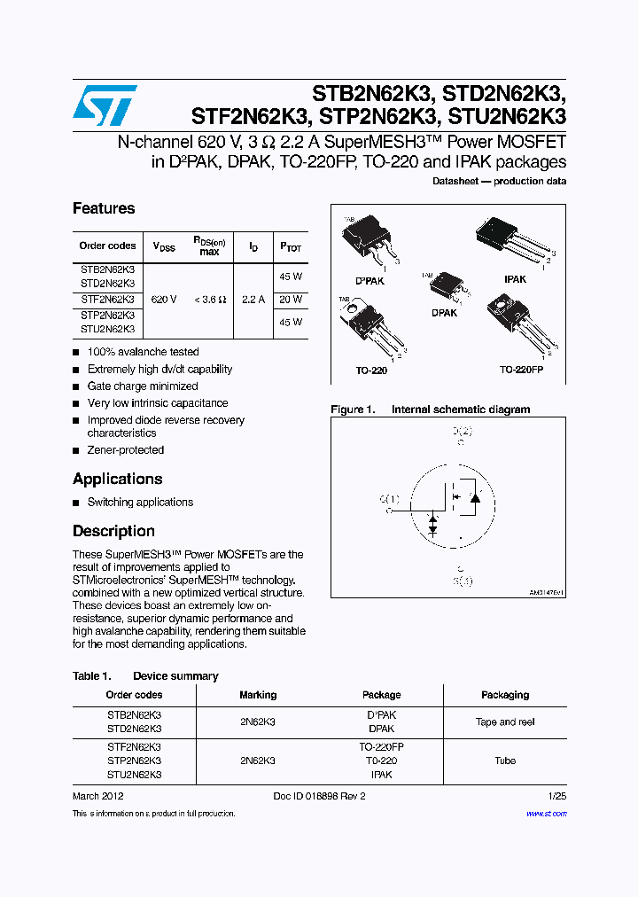 STP2N62K3_7952800.PDF Datasheet