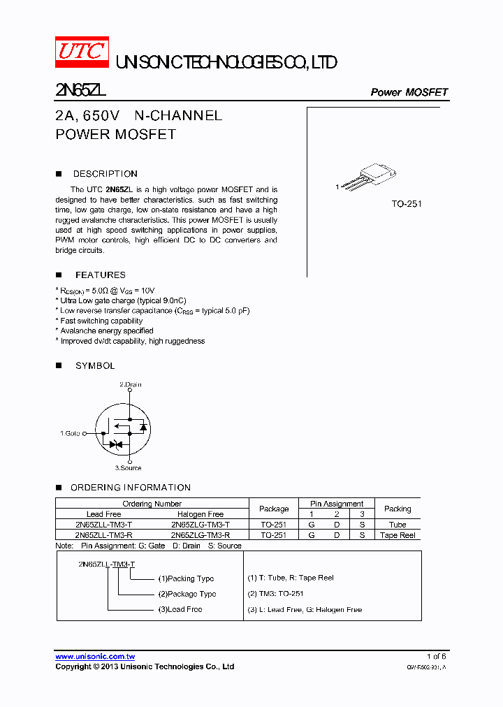 2N65ZLG-TM3-T_7956525.PDF Datasheet