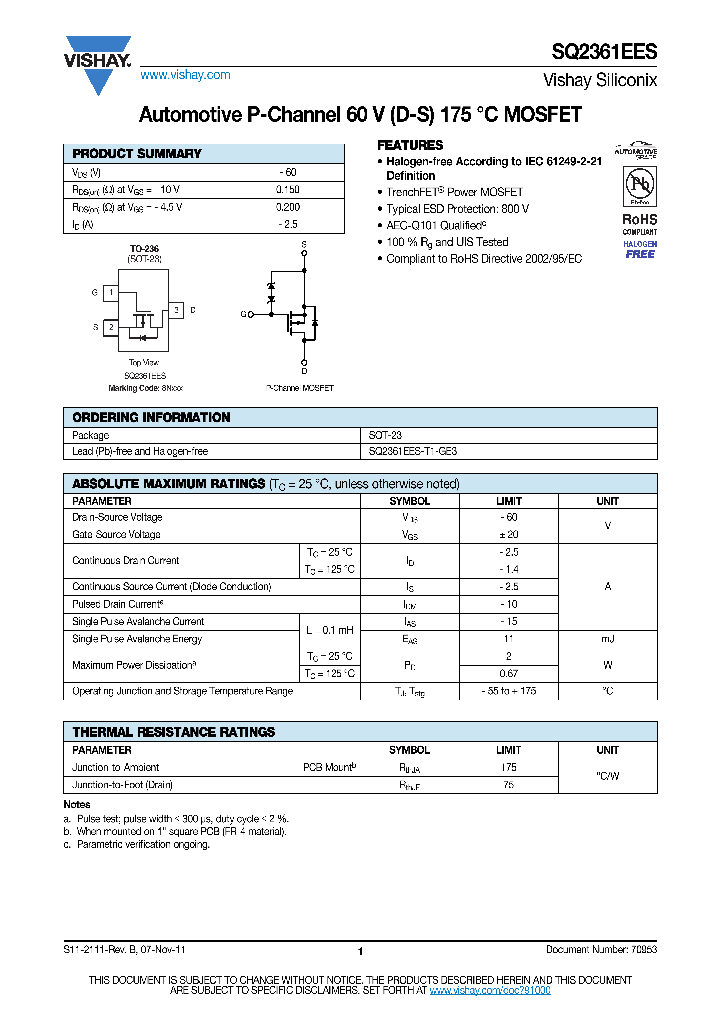SQ2361EES_7957363.PDF Datasheet