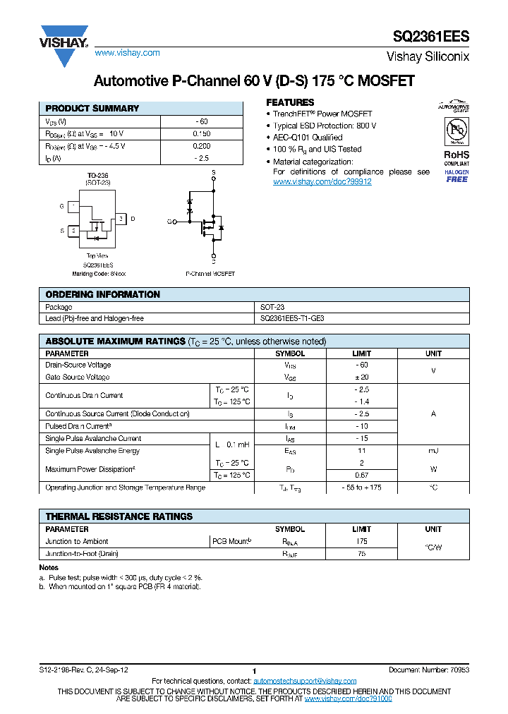 SQ2361EES-T1-GE3_7957364.PDF Datasheet
