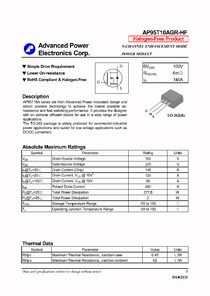 AP95T10AGR-HF14_7957639.PDF Datasheet