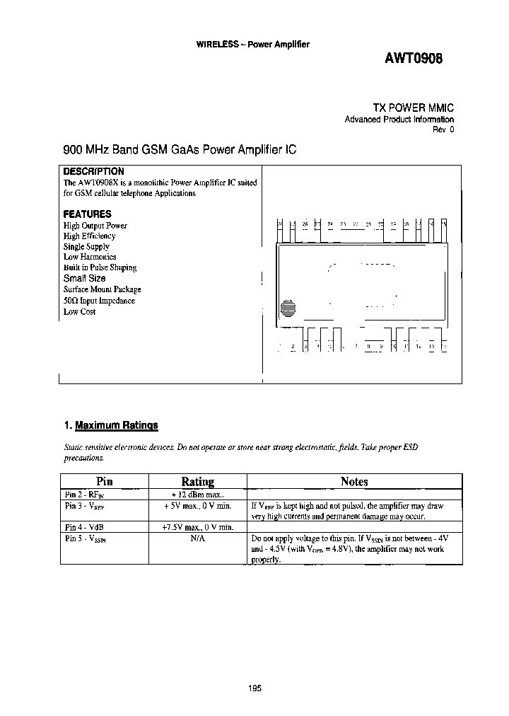 AWT0908XS6_7960258.PDF Datasheet