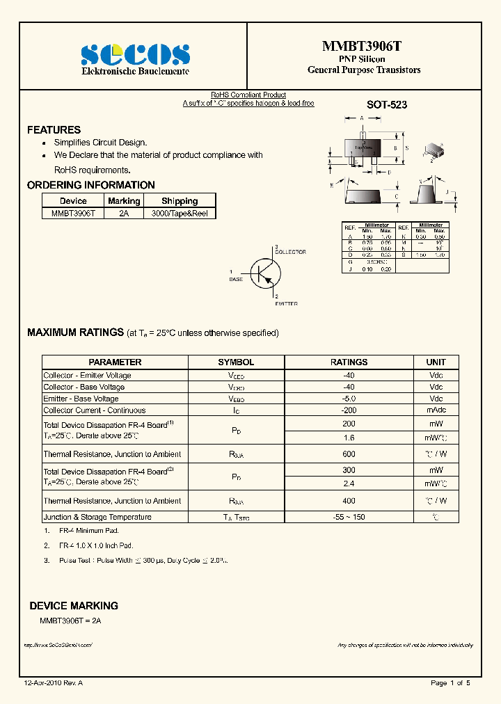 MMBT3906T_7969937.PDF Datasheet