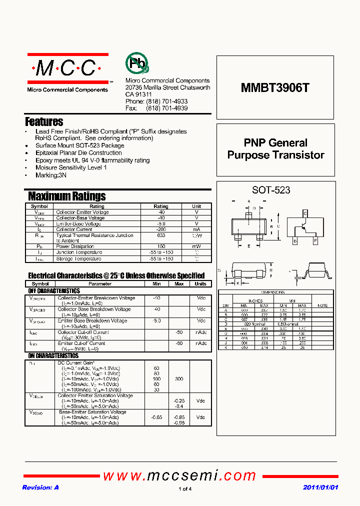 MMBT3906T_7969938.PDF Datasheet