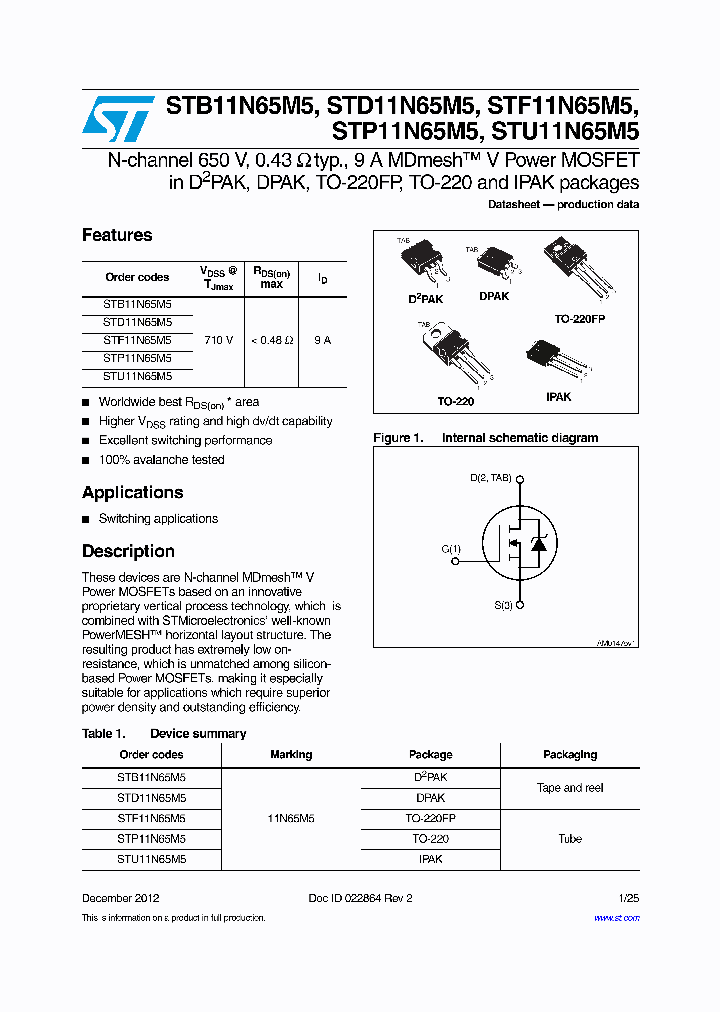 STP11N65M5_7970256.PDF Datasheet