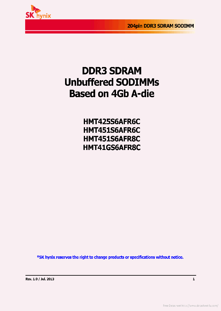 HMT451S6AFR8C_7795166.PDF Datasheet