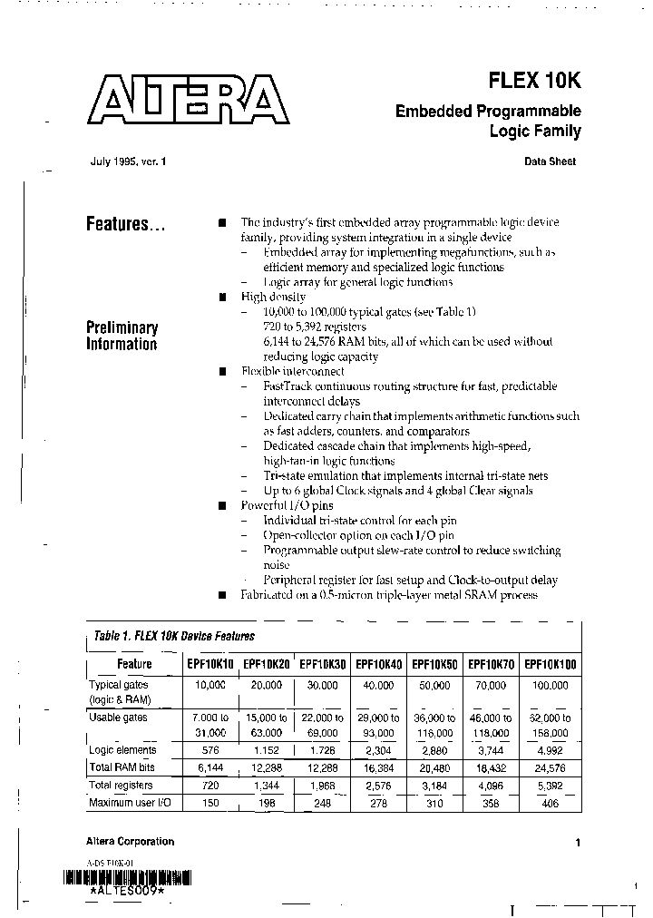 EPF10K30QM240-5_7972757.PDF Datasheet
