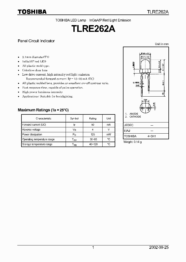 TLRE262A_7977614.PDF Datasheet