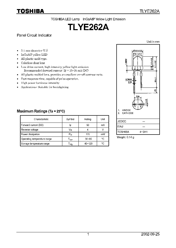 TLYE262A_7977615.PDF Datasheet