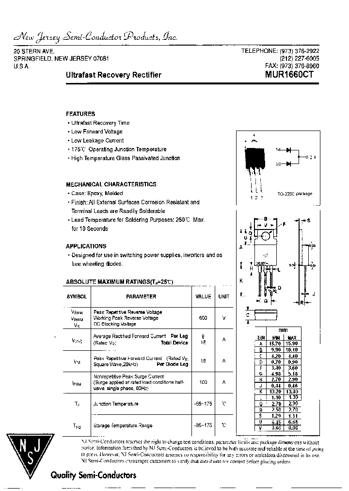 MUR1660CT_7981894.PDF Datasheet