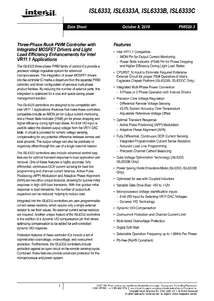 ISL6333AIRZ_7806097.PDF Datasheet