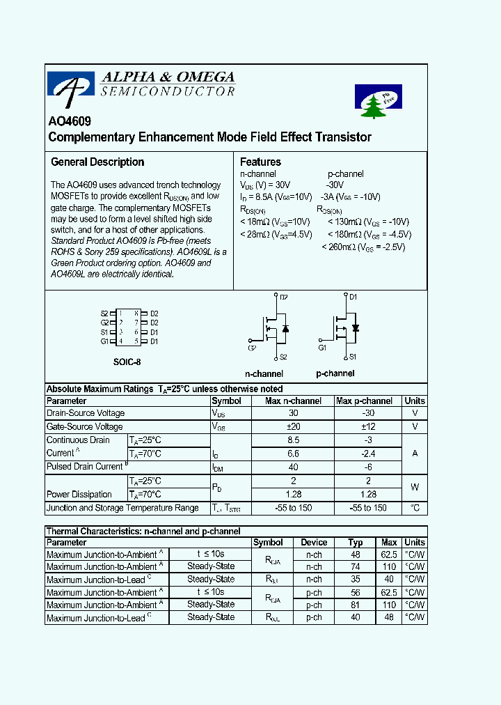 AO4609_8000051.PDF Datasheet