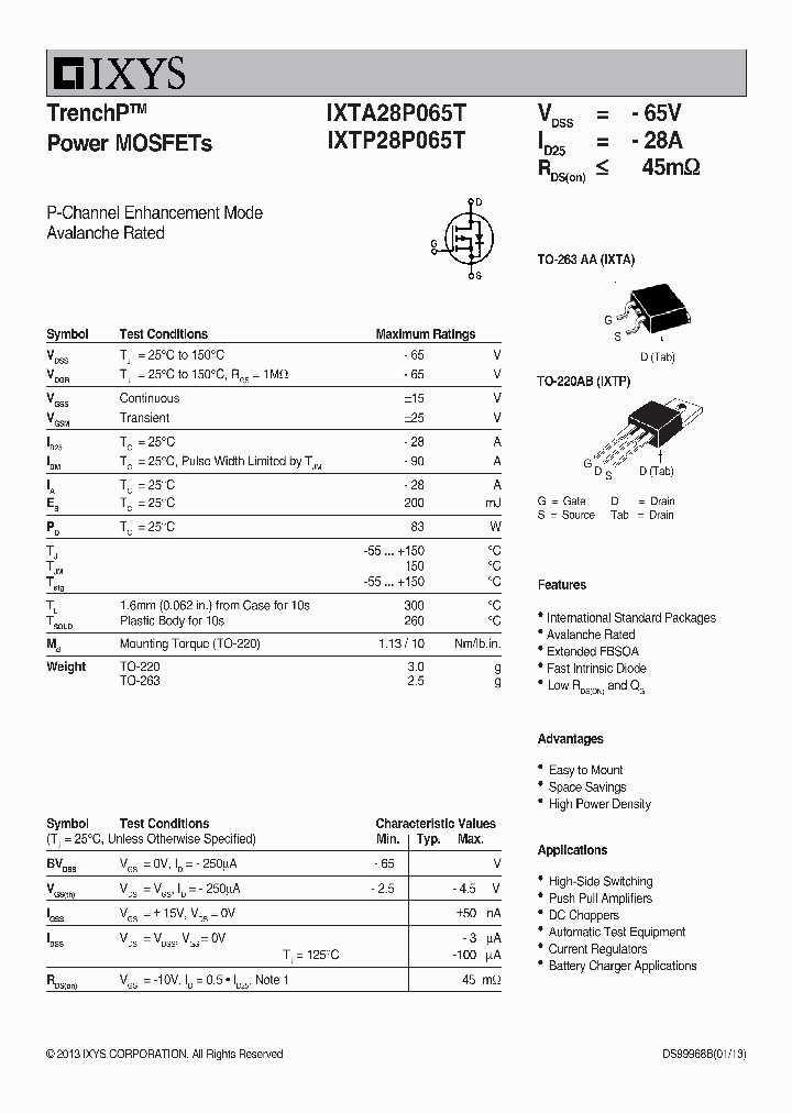 IXTA28P065T_7998426.PDF Datasheet