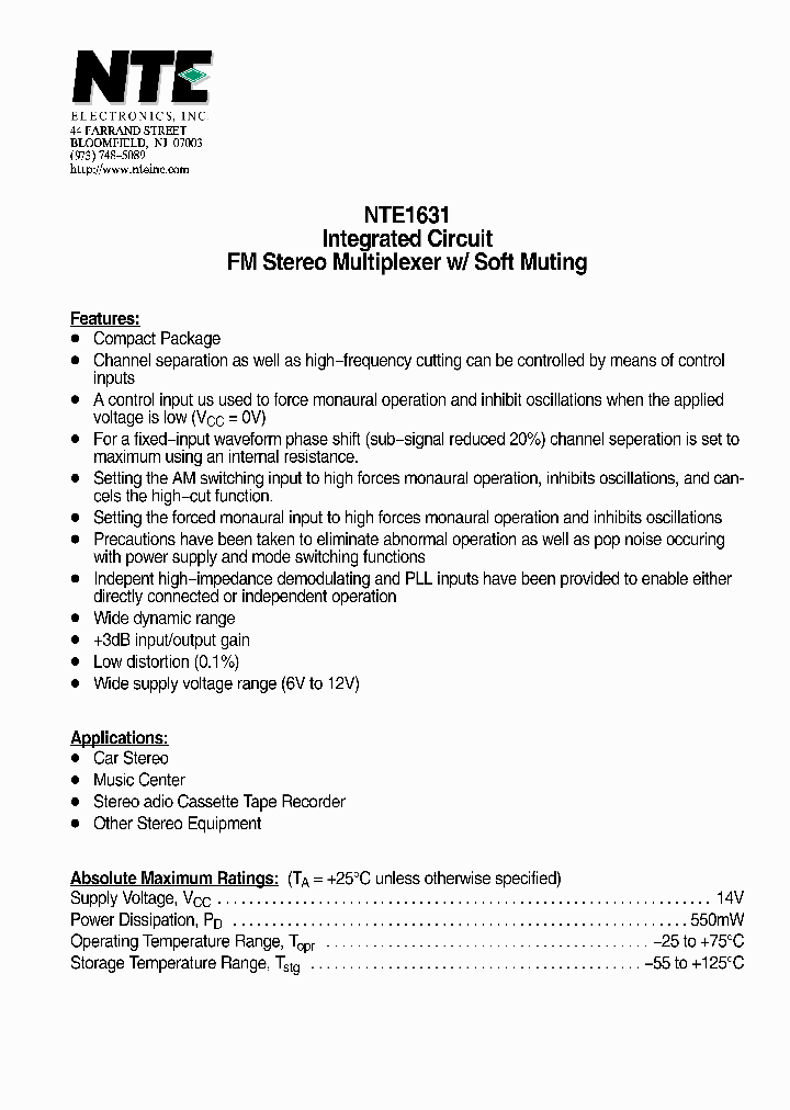 NTE1631_8000454.PDF Datasheet