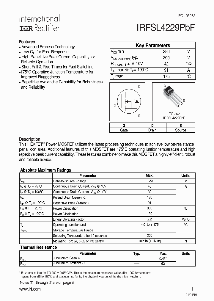 IRFSL4229PBF_7999435.PDF Datasheet