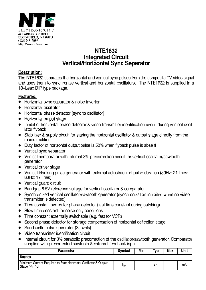 NTE1632_8000455.PDF Datasheet
