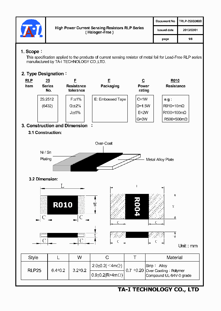 RLP25FECR010_8000862.PDF Datasheet