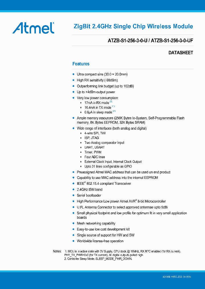 ATZB-S1-256-3-0-U-14_8001501.PDF Datasheet