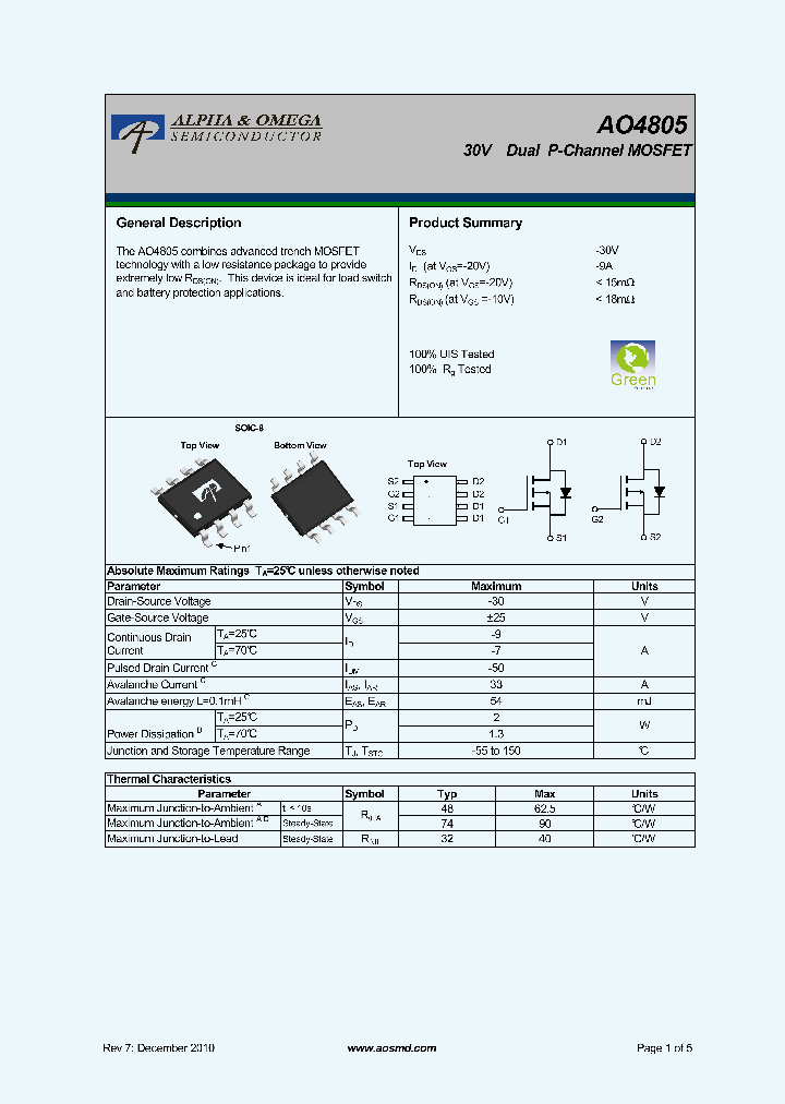 AO4805_8001941.PDF Datasheet
