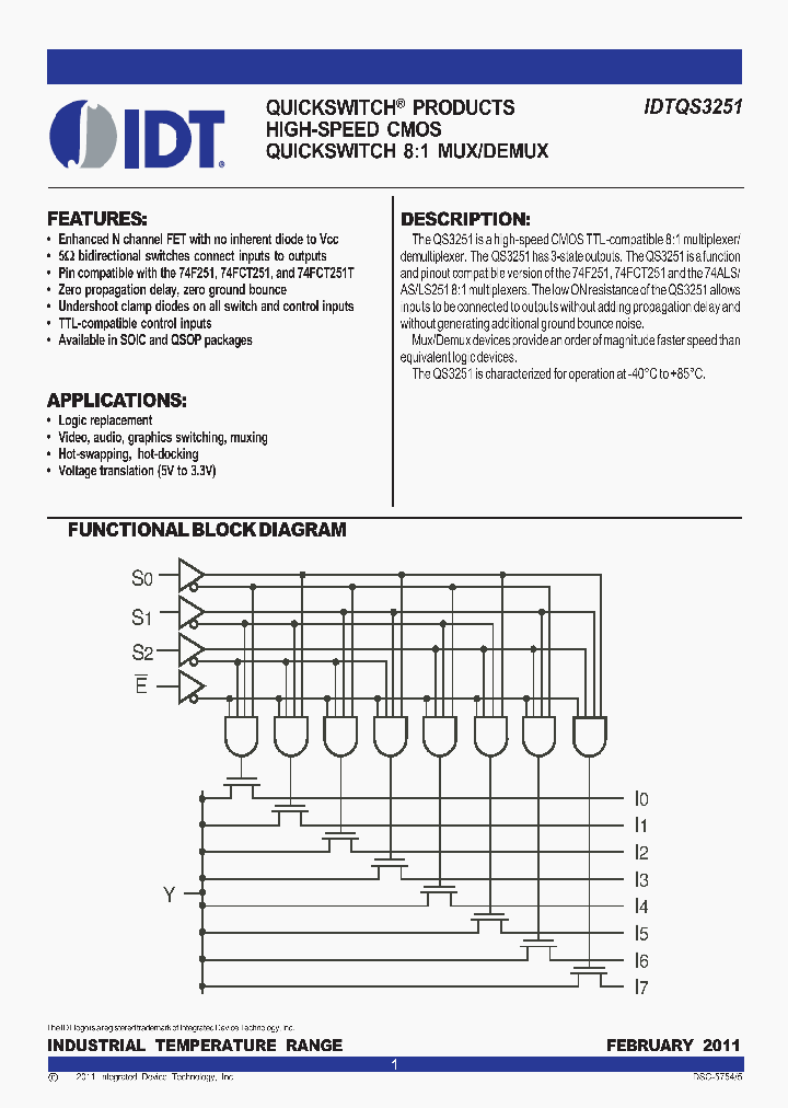 IDTQS3251QG8_8001882.PDF Datasheet