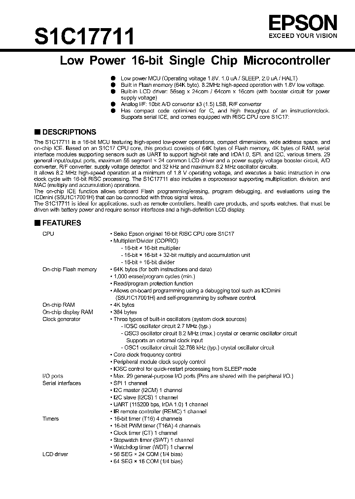 S1C17711_8000963.PDF Datasheet
