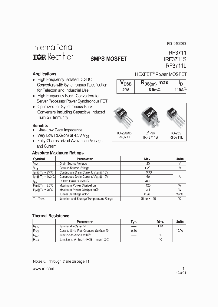 IRF3711STRL_8002344.PDF Datasheet
