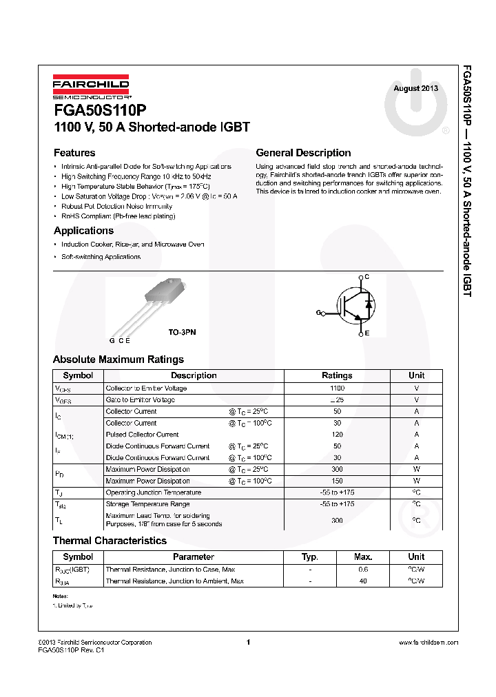 FGA50S110P_8002029.PDF Datasheet