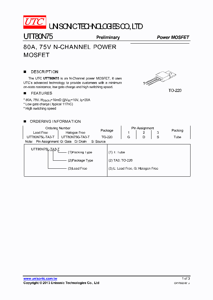 UTT80N75_8007313.PDF Datasheet