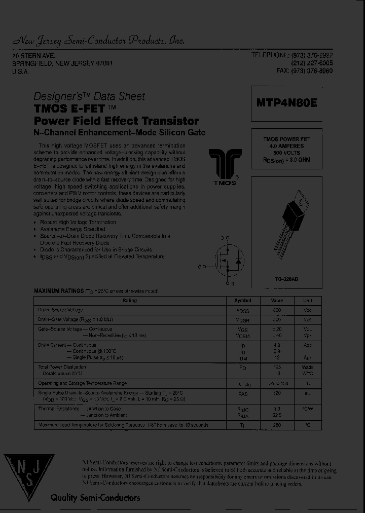 MTP4N80E_8008529.PDF Datasheet