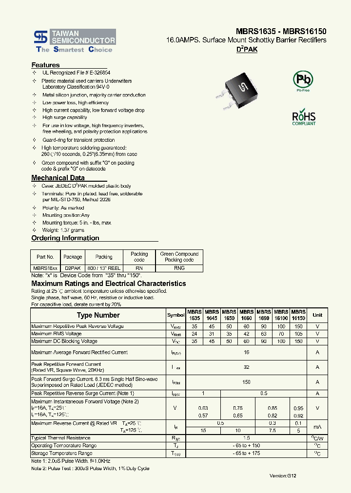 MBRS16150_8008636.PDF Datasheet