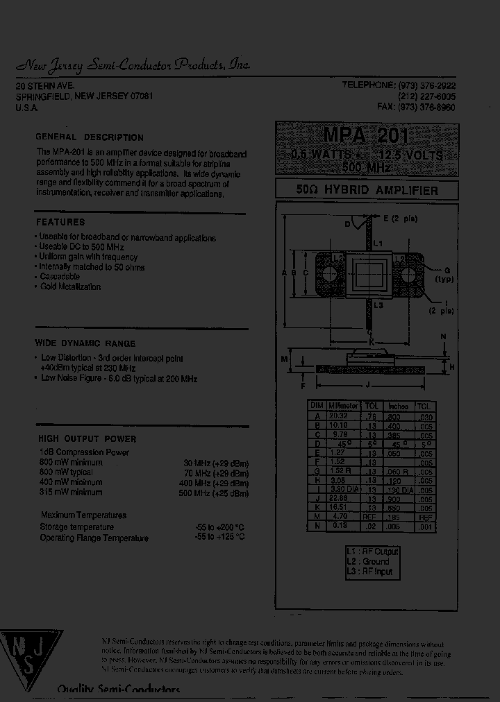 MPA201_8012260.PDF Datasheet