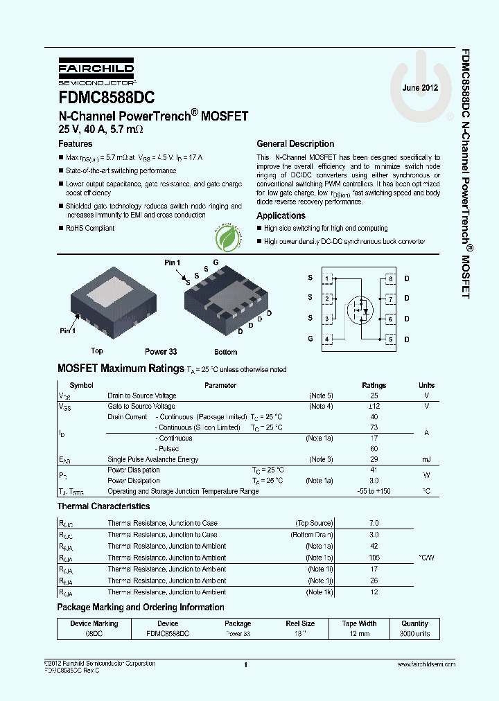 FDMC8588DC_8014657.PDF Datasheet