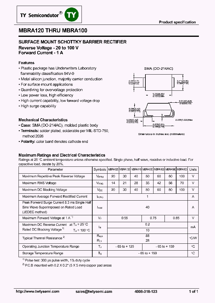 MBRA100_8015394.PDF Datasheet