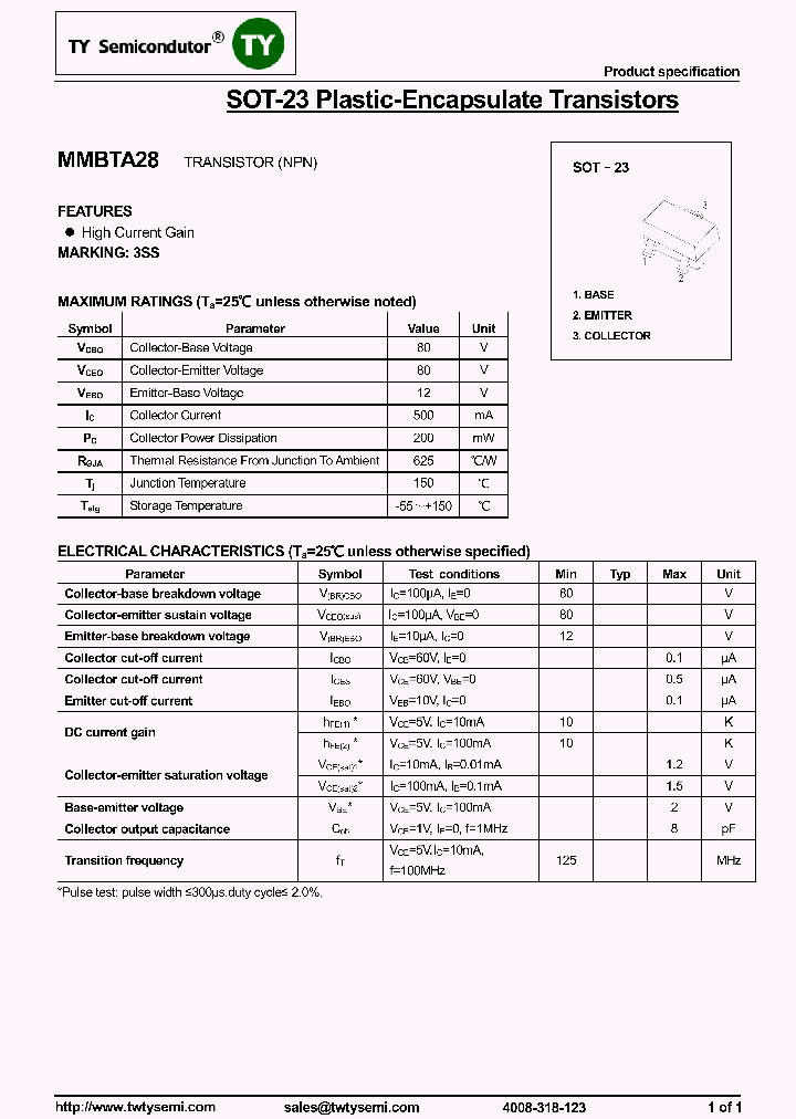 MMBTA28_8016780.PDF Datasheet