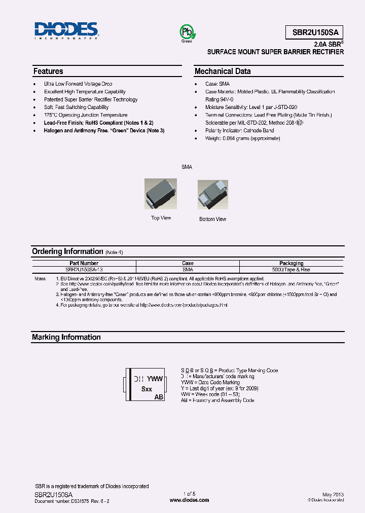 SBR2U150SA-13_8018003.PDF Datasheet