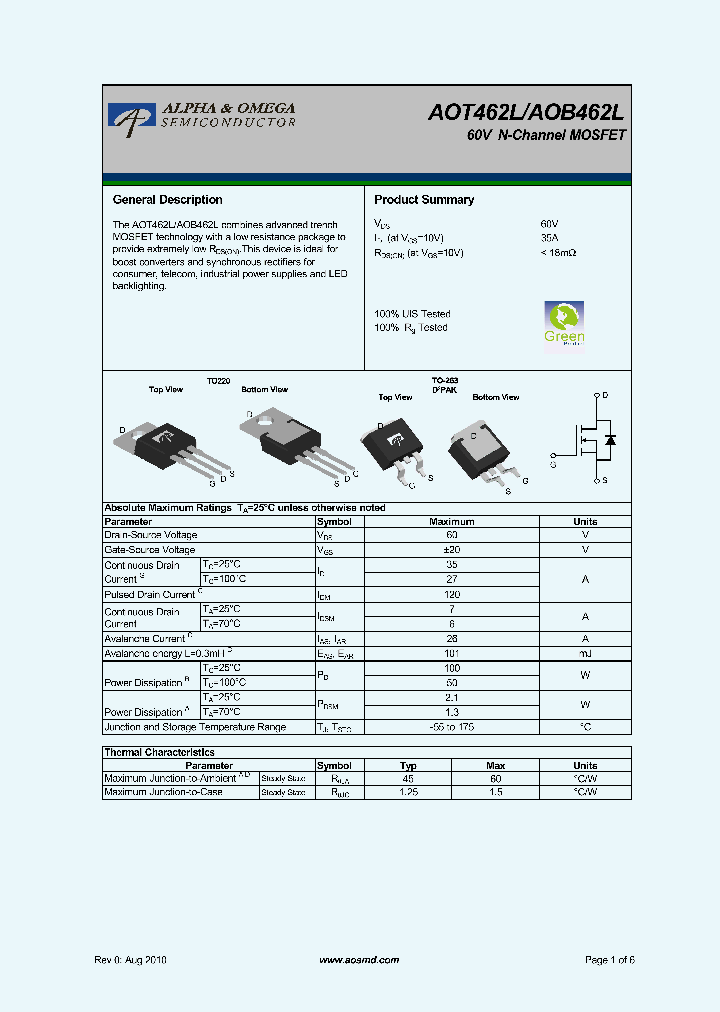 AOB462L_8018535.PDF Datasheet
