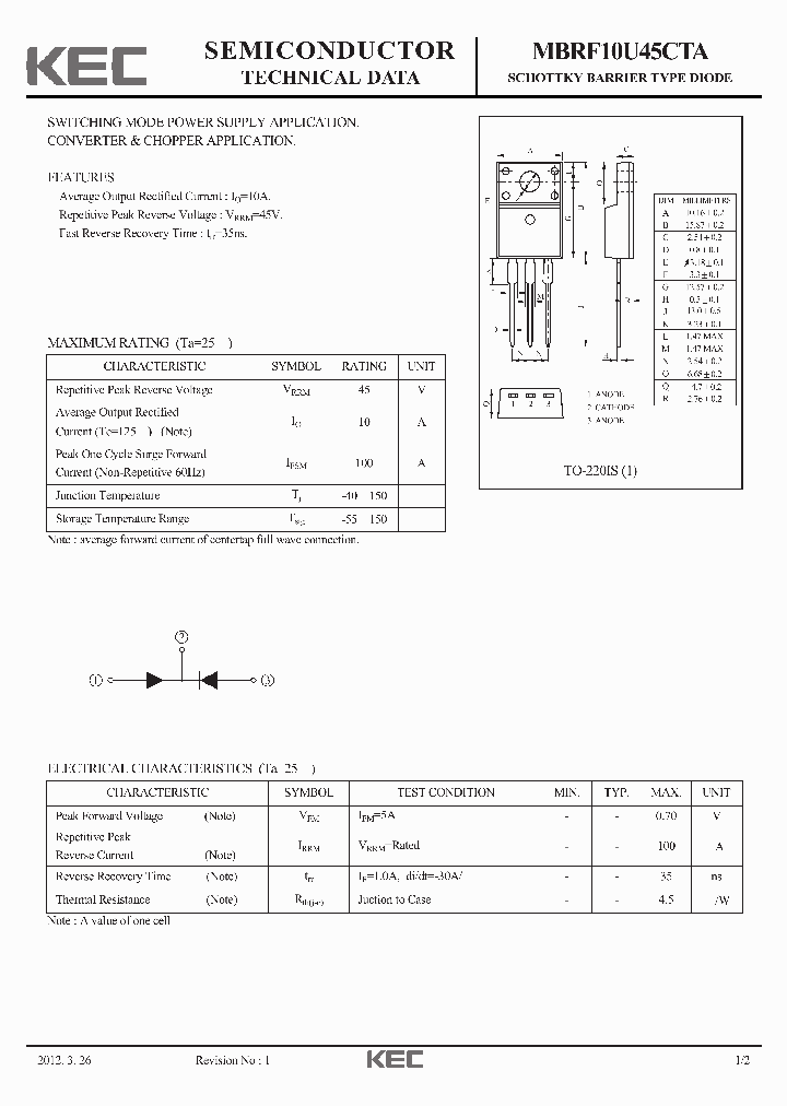 MBRF10U45CTA_8019295.PDF Datasheet